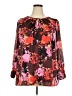 Lane Bryant 100% Polyester Brown Long Sleeve Blouse Size 18 - photo 1