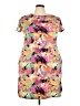 Eye Candy Print Yellow Casual Dress Size 3X - photo 1