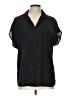 Pleione 100% Polyester Black Short Sleeve Blouse Size L - photo 1