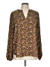 Ann Taylor LOFT 100% Polyester Floral Brown Long Sleeve Blouse Size L - photo 1