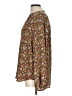 Ann Taylor LOFT 100% Polyester Floral Brown Long Sleeve Blouse Size L - photo 5