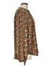 Ann Taylor LOFT 100% Polyester Floral Brown Long Sleeve Blouse Size L - photo 4