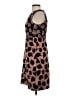 Ann Taylor 100% Polyester Hearts Brown Cocktail Dress Size 4 - photo 5