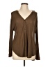 Maison Jules 100% Modal Brown Long Sleeve Henley Size L - photo 1