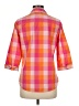 Foxcroft Checkered-gingham Orange 3/4 Sleeve Button-Down Shirt Size 6 - photo 2