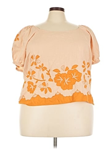 Madewell Plus Embroidered Lace-Up Back Top (view 1)