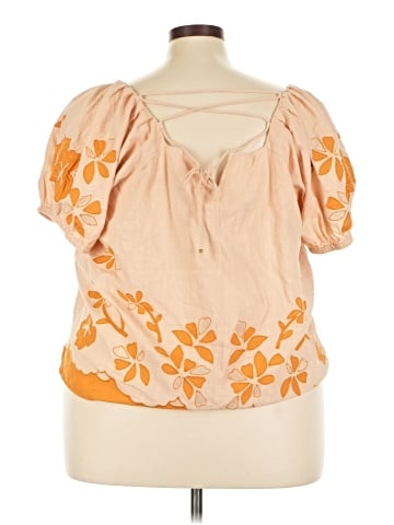 Madewell Plus Embroidered Lace-Up Back Top (view 2)