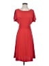 Ann Taylor 100% Polyester Solid Red Casual Dress Size 2 - photo 1
