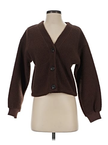 Madewell (Re)sourced Fleece Crop Cardigan (view 1)