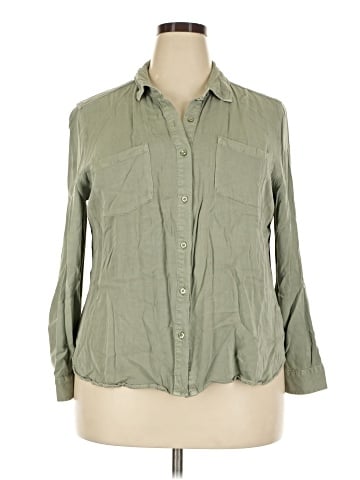 a.n.a. A New Approach 3/4 Sleeve Button-Down Shirt (view 1)