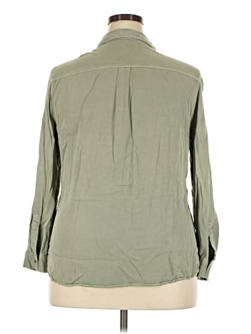a.n.a. A New Approach 3/4 Sleeve Button-Down Shirt (view 2)