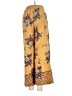 Angie 100% Rayon Print Yellow Casual Pants Size S - photo 2