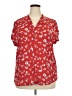 Pleione Red Short Sleeve Blouse Size XXL - photo 1