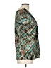 Brittany Black Teal Short Sleeve Blouse Size L - photo 4