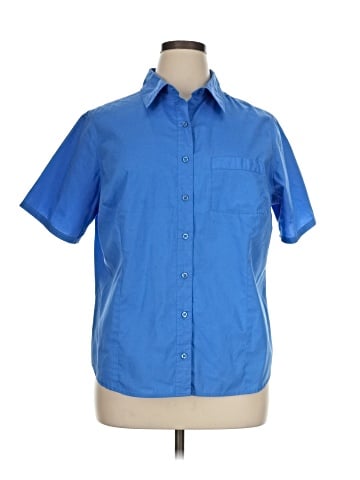 Basic Editions Short Sleeve Button-Down Shirt (view 1)