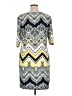 Studio One Chevron-herringbone Yellow Casual Dress Size XL - photo 2
