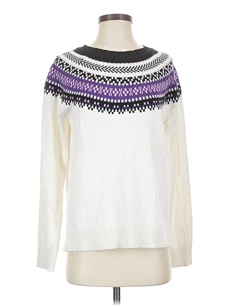 Pre-owned Talbots Pullover Sweater In White