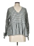 She + Sky 100% Cotton Gray 3/4 Sleeve Blouse Size L - photo 1