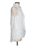 Staccato 100% Rayon Stripes Blue Sleeveless Button-Down Shirt Size L - photo 4