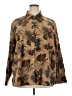 Caribbean Joe Floral Brown Long Sleeve Blouse Size 3X - photo 1