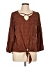 West Kei 100% Polyester Brown 3/4 Sleeve Blouse Size L - photo 1