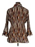 Cj Banks 100% Polyester Stripes Brown 3/4 Sleeve Blouse Size 1X - photo 2