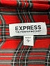Express 100% Polyester Plaid Red Long Sleeve Blouse Size L - photo 7