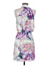 Parker 100% Polyester Print Purple Cocktail Dress Size XS - photo 2