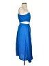 Lush 100% Cotton Solid Blue Cocktail Dress Size XS - photo 4