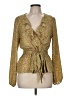 Max Studio 100% Polyester Yellow Long Sleeve Blouse Size M - photo 1