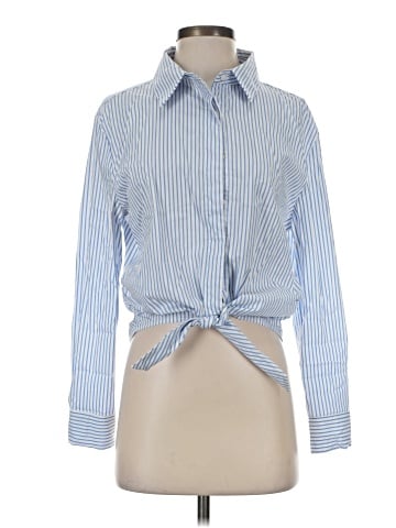 Aqua Long Sleeve Blouse (view 1)