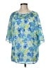 Jason Wu 100% Polyester Blue Short Sleeve Blouse Size M - photo 1