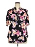 Perseption Concept Floral Black 3/4 Sleeve Blouse Size 2X - photo 1