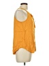 Rose + Olive 100% Rayon Yellow Sleeveless Blouse Size L - photo 4