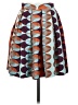 HD in Paris 100% Silk Print Blue Silk Skirt Size 2 (petite) - photo 2