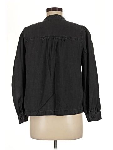 Madewell Denim Collarless Popover Shirt in Shrader Wash (view 2)