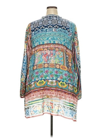 Johnny Was 3/4 Sleeve Silk Top (view 2)