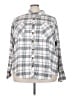 Maurices Plaid Gray Long Sleeve Button-Down Shirt Size 3X - photo 1