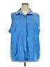 Talbots Blue Sleeveless Button-Down Shirt Size 24W - photo 1