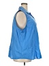 Talbots Blue Sleeveless Button-Down Shirt Size 24W - photo 4
