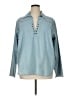 Bill Blass 100% Cotton Blue Long Sleeve Blouse Size 1X - photo 1