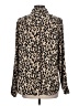 Halogen 100% Polyester Animal Print Brown Long Sleeve Blouse Size L - photo 2