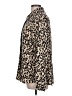 Halogen 100% Polyester Animal Print Brown Long Sleeve Blouse Size L - photo 5
