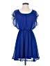 Lush 100% Polyester Solid Blue Cocktail Dress Size S - photo 1