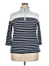 Karen Scott Sport Stripes Blue Pullover Sweater Size XXL - photo 1