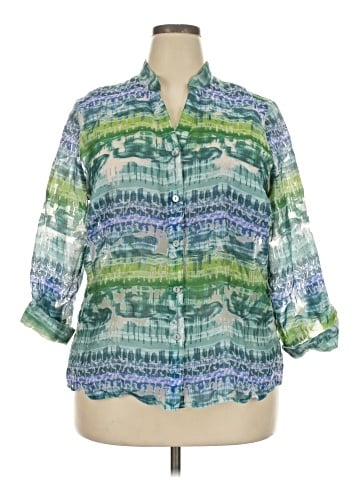 Valerie Stevens 3/4 Sleeve Button-Down Shirt (view 1)