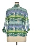Valerie Stevens Print Green 3/4 Sleeve Button-Down Shirt Size 2X - photo 2