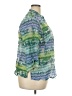 Valerie Stevens Print Green 3/4 Sleeve Button-Down Shirt Size 2X - photo 4