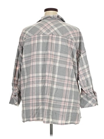 Roaman's 3/4 Sleeve Button-Down Shirt (view 2)