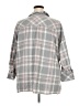 Roaman's 100% Cotton Plaid Gray 3/4 Sleeve Button-Down Shirt Size 24w - photo 2